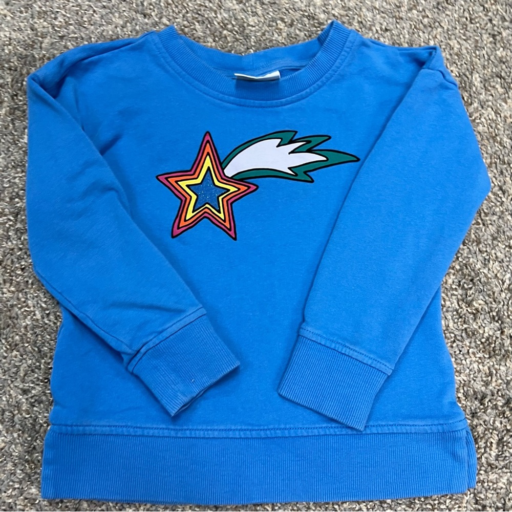 Hanna Andersson sweatshirt girls 5 blue crewneck shooting star rainbow - Picture 3 of 10